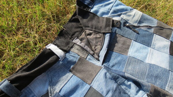 Square Denim Patch Jeans - Image 2